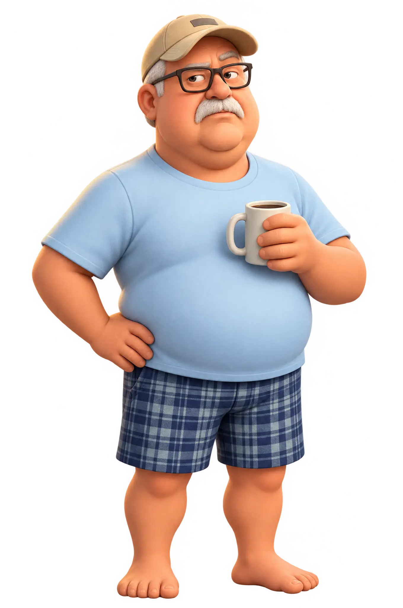 Dad, coffee in hand
